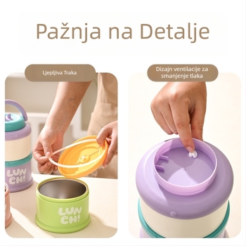 Izolirana kutija za ručak od 304 nehrđajućeg čelika, dvostruka stijena, prenosna i nepropusna, kompatibilna s mikrovalnom, zapremina 1–2 L