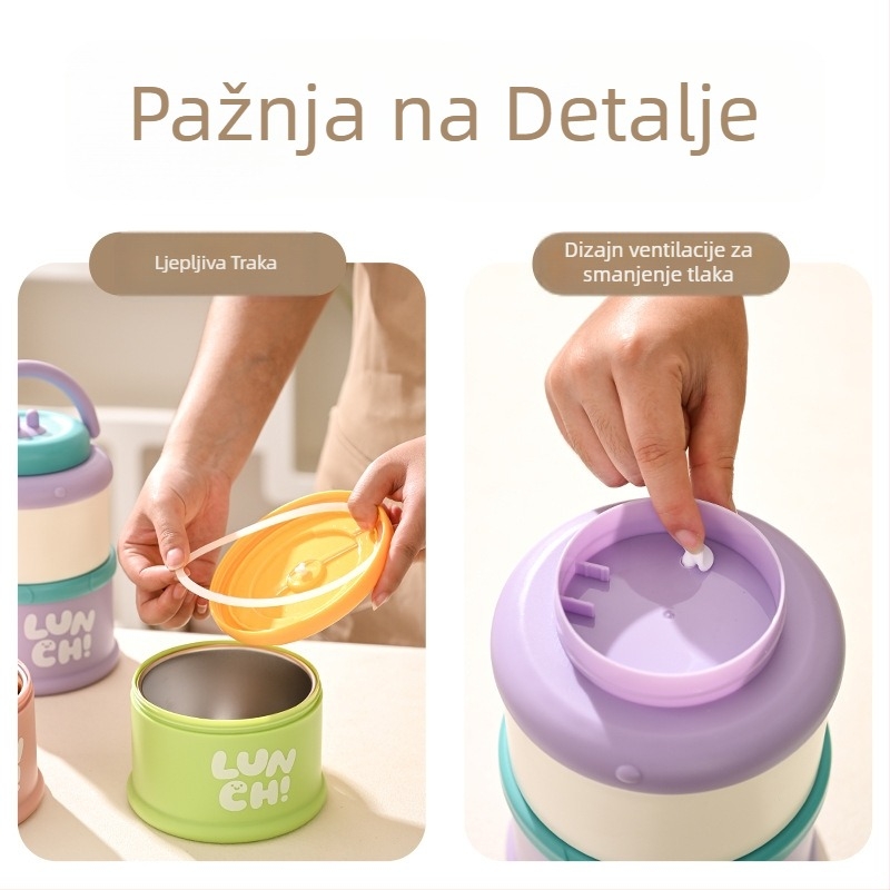 Izolirana kutija za ručak od 304 nehrđajućeg čelika, dvostruka stijena, prenosna i nepropusna, kompatibilna s mikrovalnom, zapremina 1–2 L