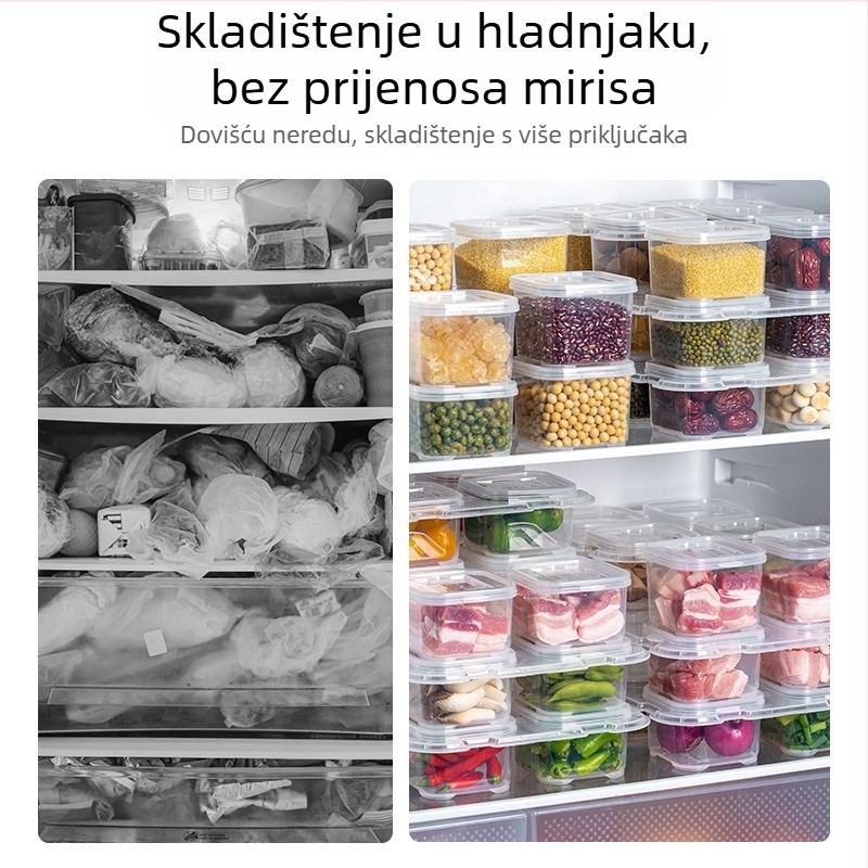 Kvadratna posuda za čuvanje hrane od PP, mikrovalno sigurna, održava toplinu, za kuhinju i školu