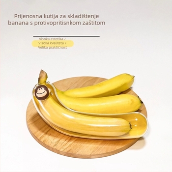 Banana oblik kutija za čuvanje voća, PP plastika, kapacitet do 300 ml, jednostruki sloj, neelektrično, za djecu