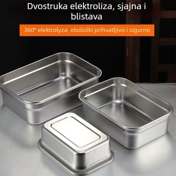 Kutija od nehrđajućeg čelika, pravokutnog oblika, zatvorena, kapaciteta 1-5 L