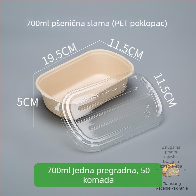Kutija za desert za piknik s tri odjeljka: jogurt, voće i torta — mikrovalna pećnica: Ne; ispis logotipa: Dostupan; prilagodba: Ne; razgradivo: Ne