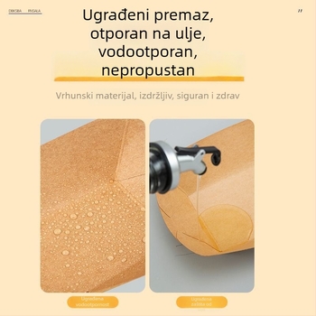 Jednokratni tanjur od kraft papira u obliku broda, za pomfrit, grickalice, prženu piletinu i barbecue