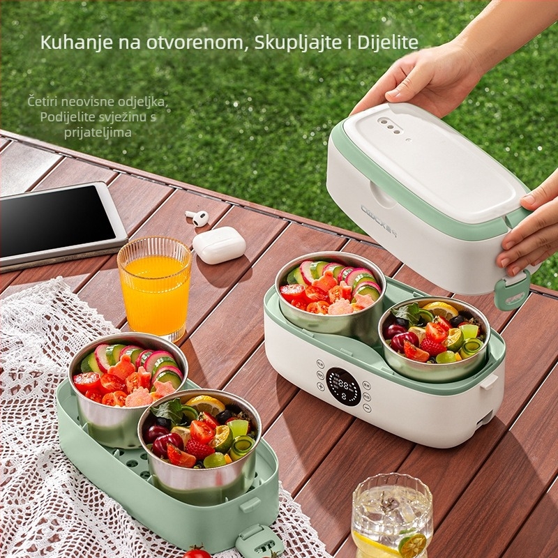 Električna kutija za ručak, 2.0 L, 300W, unutarnja posuda od nehrđajućeg čelika, AC 110-220V, grijanje