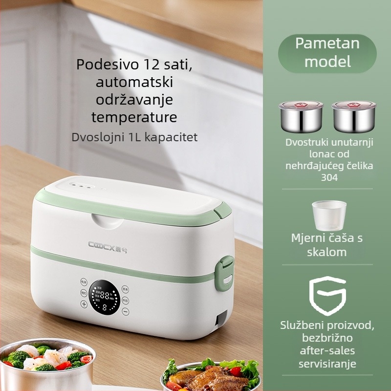 Električna kutija za ručak, 2.0 L, 300W, unutarnja posuda od nehrđajućeg čelika, AC 110-220V, grijanje