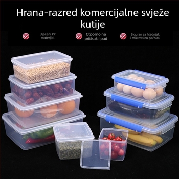 Plastična četvrtasta kutija za hranu s poklopcem, pogodna za mikrovalnu pećnicu