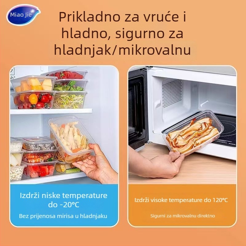 Miaojie jednokratna kutija za ručak, PP materijal, jednostavan stil, nije biološki razgradiva, težina pakiranja 0,126 kg