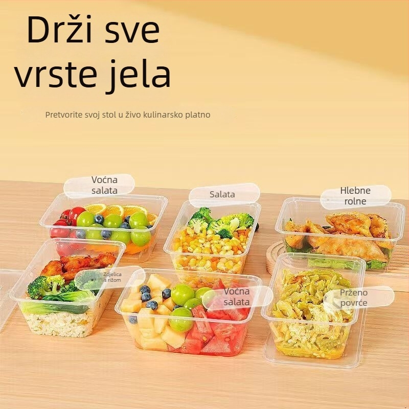 Miaojie jednokratna kutija za ručak, PP materijal, jednostavan stil, nije biološki razgradiva, težina pakiranja 0,126 kg