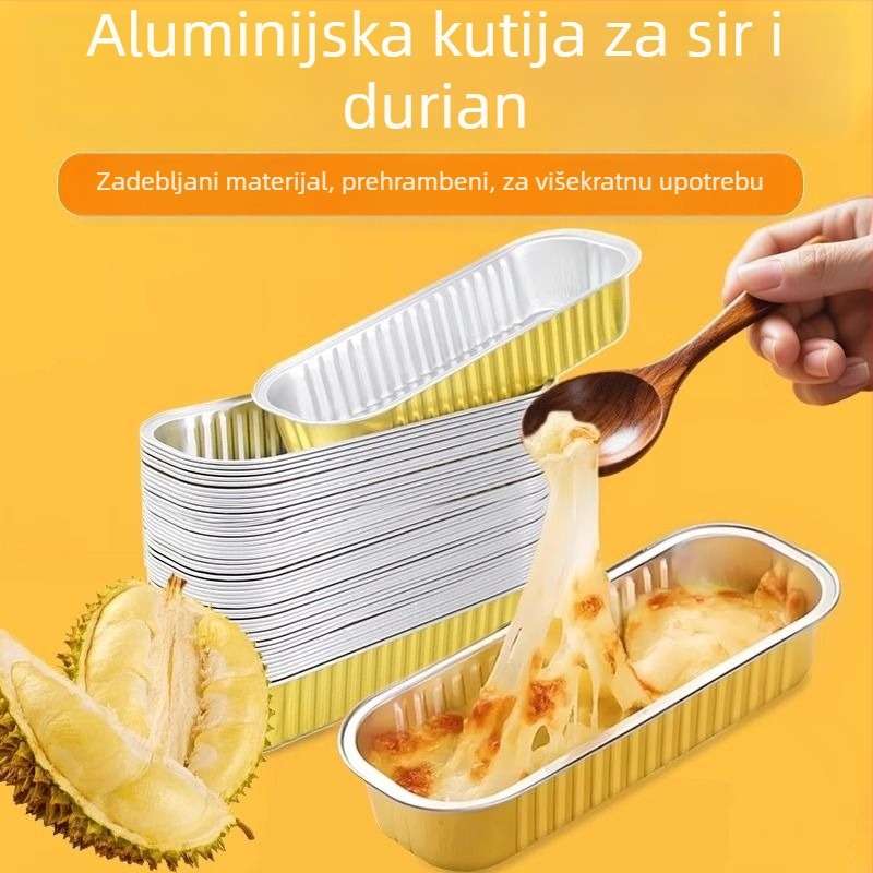 Aluminijska folijska kutija za hranu za pečenje i roštilj – sir pečene slatke krumpire, zlatna pravokutna kutija od folije, za kućnu i komercijalnu upotrebu