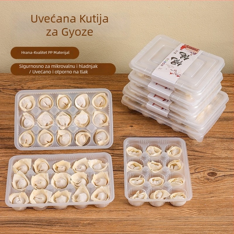 RUNHE Jednokratna podijeljena kutija za wonton — polipropilen, biološki razgradiva, nije sigurna za mikrovalnu, silkscreen logo, prilagodba dostupna