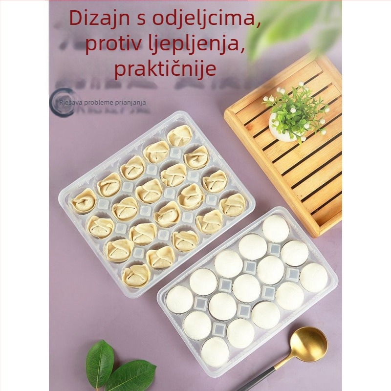RUNHE Jednokratna podijeljena kutija za wonton — polipropilen, biološki razgradiva, nije sigurna za mikrovalnu, silkscreen logo, prilagodba dostupna