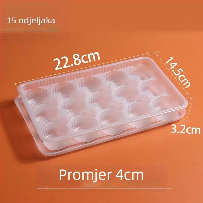 RUNHE Jednokratna podijeljena kutija za wonton — polipropilen, biološki razgradiva, nije sigurna za mikrovalnu, silkscreen logo, prilagodba dostupna