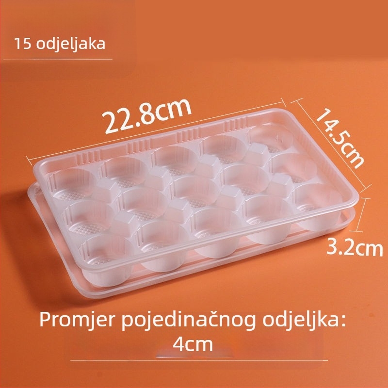 RUNHE Jednokratna podijeljena kutija za wonton — polipropilen, biološki razgradiva, nije sigurna za mikrovalnu, silkscreen logo, prilagodba dostupna