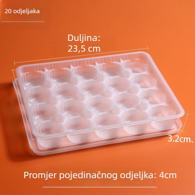 RUNHE Jednokratna podijeljena kutija za wonton — polipropilen, biološki razgradiva, nije sigurna za mikrovalnu, silkscreen logo, prilagodba dostupna