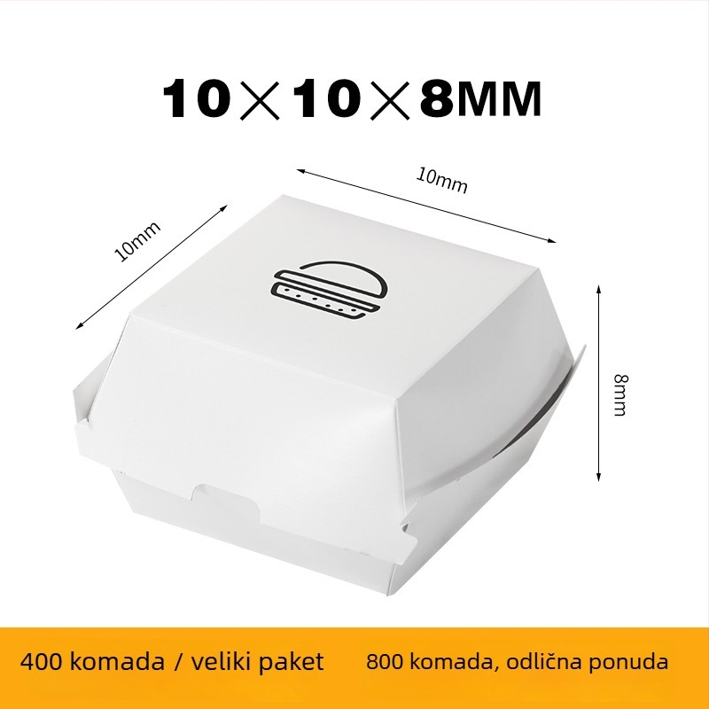 Kutija za hamburger za dostavu (Papir; Debljina; Jednokratna; Mogućnost tiskanja logotipa; Prilagodba preko agenta)