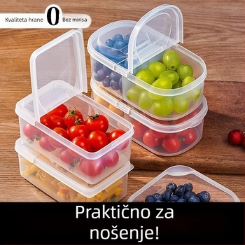 Kutija za ručak od PP materijala, proziran poklopac s odjeljenim pretincima, mikrovalna sigurnost, prijenosna