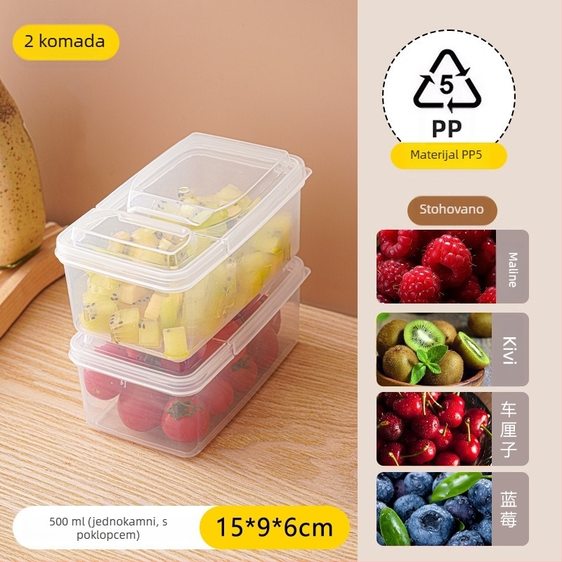 Kutija za ručak od PP materijala, proziran poklopac s odjeljenim pretincima, mikrovalna sigurnost, prijenosna