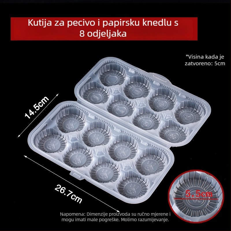 Jednokratna PP kutija za shaomai, prehrambena kvaliteta, nije pogodna za mikrovalnu, prilagodba putem agenta