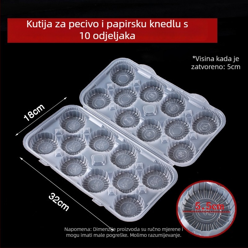 Jednokratna PP kutija za shaomai, prehrambena kvaliteta, nije pogodna za mikrovalnu, prilagodba putem agenta