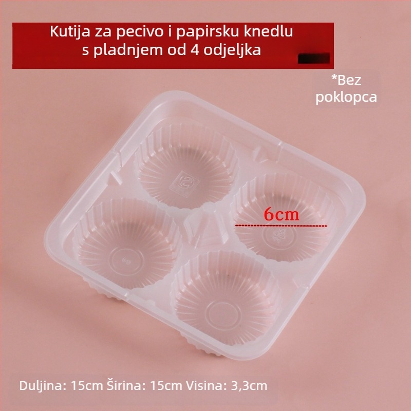 Jednokratna PP kutija za shaomai, prehrambena kvaliteta, nije pogodna za mikrovalnu, prilagodba putem agenta