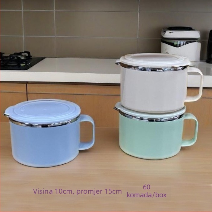 Plastična kutija za ručak, okruglog oblika, mikrovalna pećnica kompatibilna, kapacitet 301-500 ml, opcija s 3 sloja, jednostavan stil
