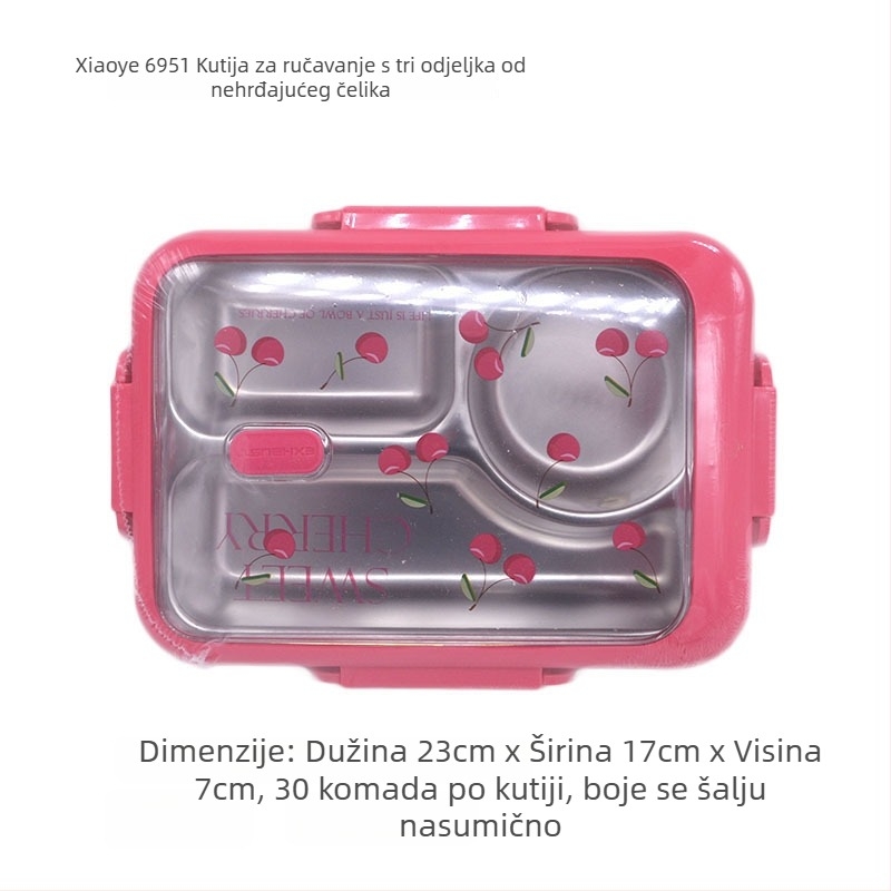 Plastična kutija za ručak, okruglog oblika, mikrovalna pećnica kompatibilna, kapacitet 301-500 ml, opcija s 3 sloja, jednostavan stil
