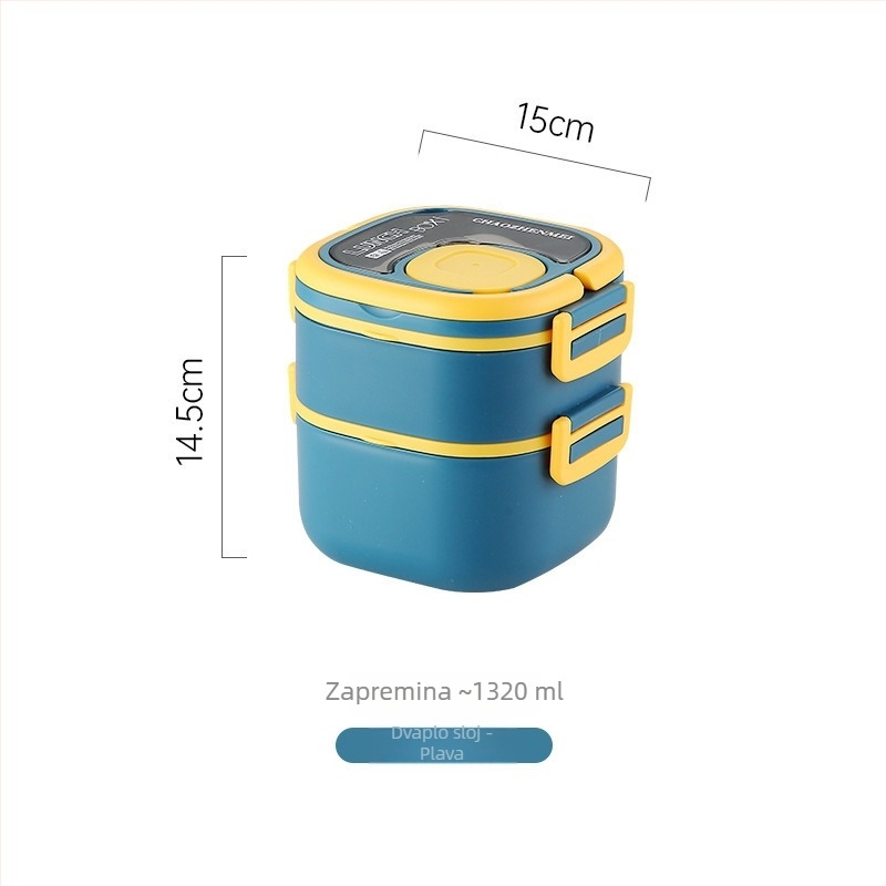 Japanski stil plastična kutija za ručak, 1–2 L, izolirana, pogodna za mikrovalnu