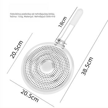 Podloška za lonce od nehrđajućeg čelika, dvostruki sloj, okrugla cijev, toplinska izolacija i zaštita od opeklina, moguć ispis loga