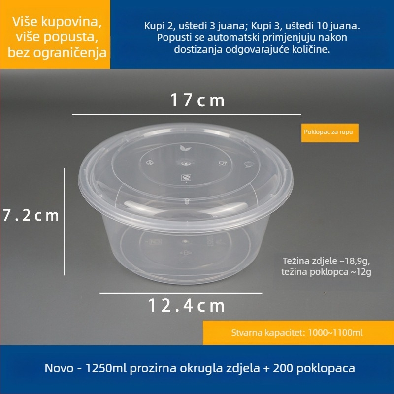 Dvostruki dvostruki posuda za juhu s gornjim i donjim odjeljkom, suho/mokro odjeljak, jednokratna zdjela za vruću juhu s wonton rezancima; Plastična • Nije pogodna za mikrovalnu pećnicu • Ispis logotipa moguć • Bruto težina oko 8 kg