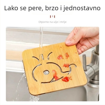 10 komada drvenih podmetača za stol s toplinskom izolacijom, protuklizni, nepravilnog oblika, karikaturni uzorak
