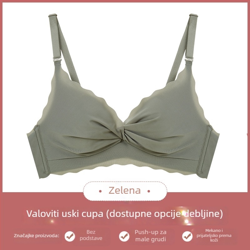 Bežični ženski set grudnjaka za oblikovanje, 3/4 košarice, podesive naramenice, stražnji troredni zatvarač, prozračni najlon