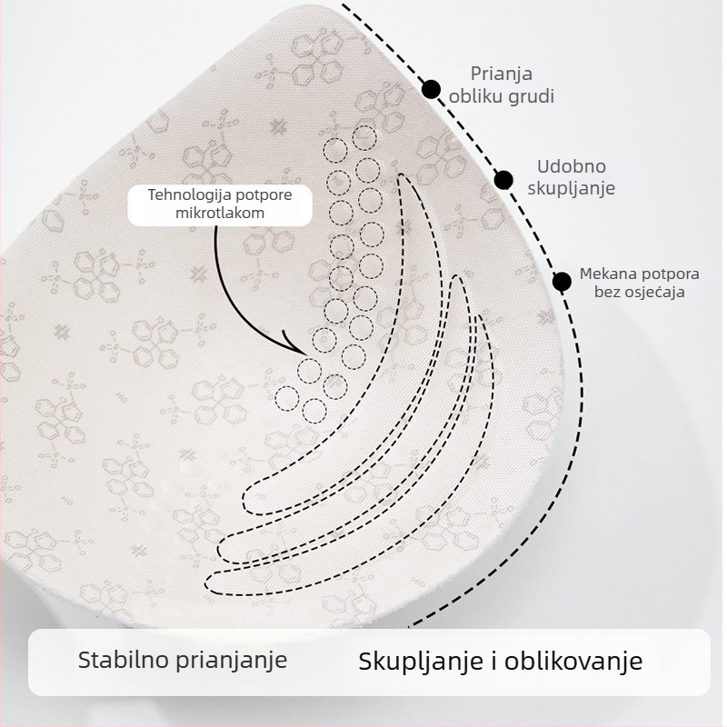 60s Modalni Moderni Gravitačni Slova Grudnjak Set za Proljeće/Ljeto, Tanki Jastučići, Mekana Podrška, Prozračan, Koža-prijatan