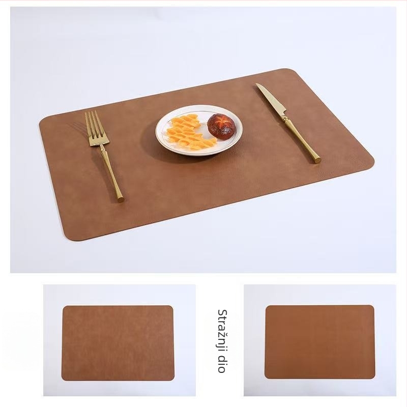 Kožni podmetač za stol u nordijskom stilu, vodootporan i otporan na masnoće, toplinska izolacija, pravokutni podmetač za stol, za hotele i restorane