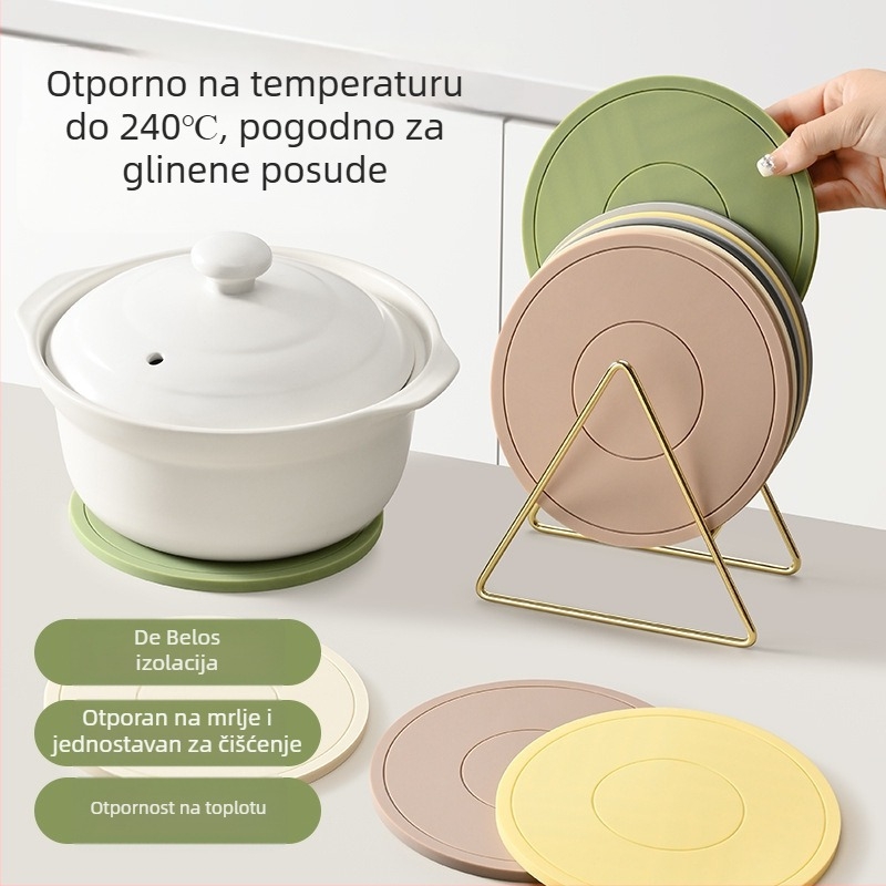 Kružni silikonski podmetač za stol – toplinska izolacija, protiv opeklina, za posude, šalice i zdjelice