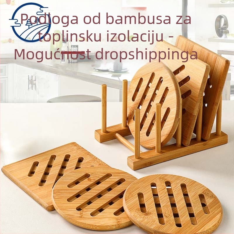 Bambusovi izolacijski podlošci za stol, okrugli ili kvadratni, jednobojni dizajn, moderan stil, lansirano 2023.