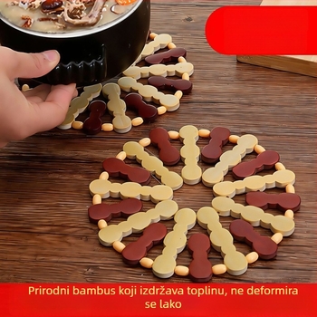 Bambus podložak za tanjure s toplinskom izolacijom, kružnog ili kvadratnog oblika, moderni minimalistički stil, marka Trend, lansiran u jesen 2019