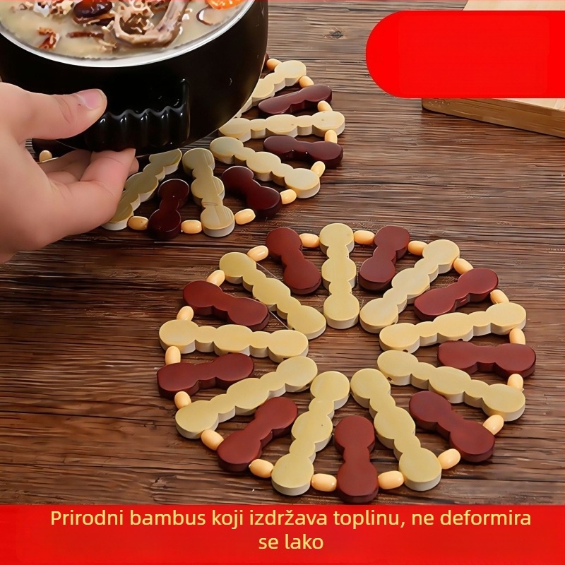 Bambus podložak za tanjure s toplinskom izolacijom, kružnog ili kvadratnog oblika, moderni minimalistički stil, marka Trend, lansiran u jesen 2019