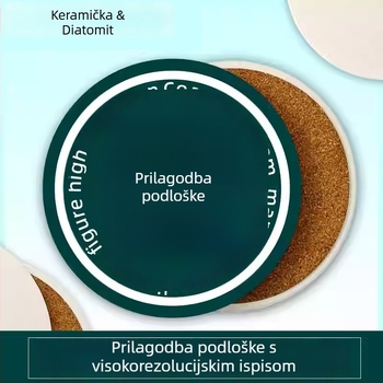 Absorbentni keramički podlošci za šalice s karikaturnim uzorkom, kružni oblik, biorazgradivi, kreativan stil.