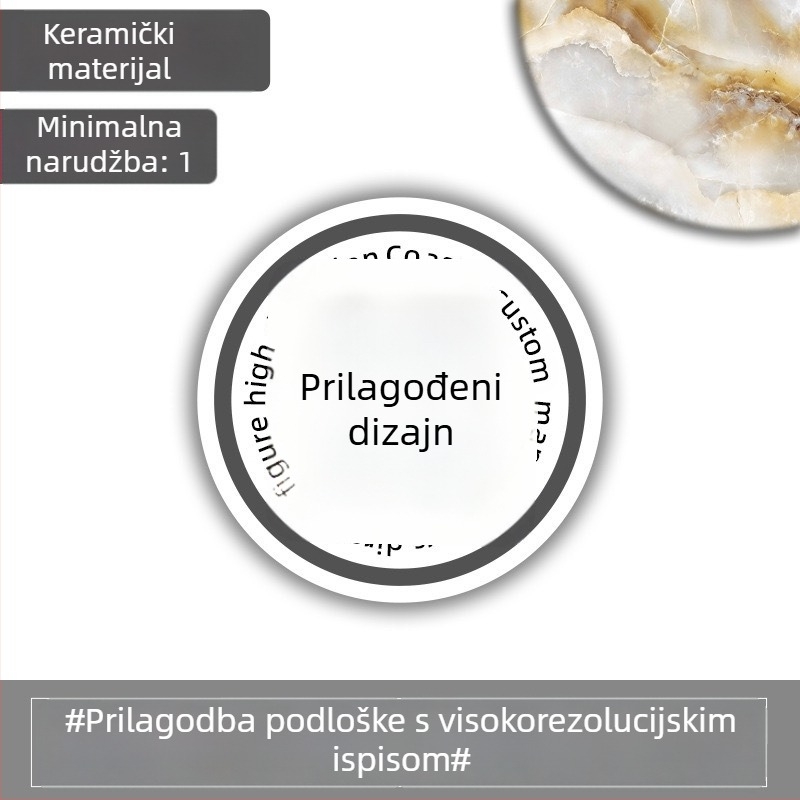 Absorbentni keramički podlošci za šalice s karikaturnim uzorkom, kružni oblik, biorazgradivi, kreativan stil.