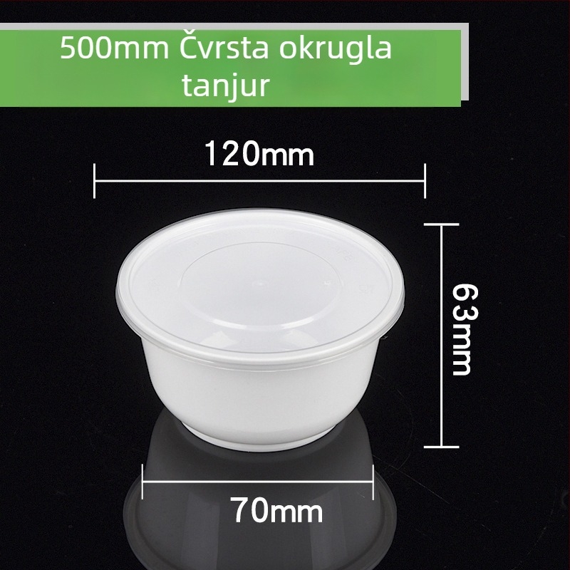 Plastična jednokratna okrugla kutija za ručak i zdjela za juhu, debeli dizajn