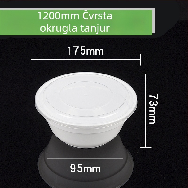 Plastična jednokratna okrugla kutija za ručak i zdjela za juhu, debeli dizajn