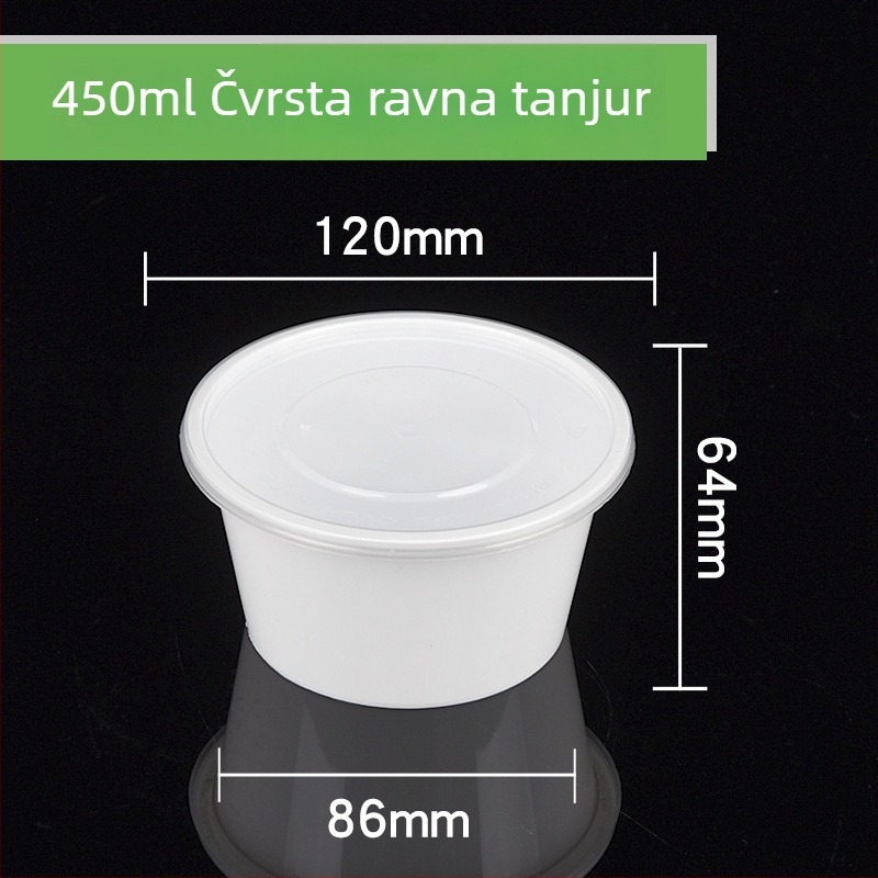Plastična jednokratna okrugla kutija za ručak i zdjela za juhu, debeli dizajn