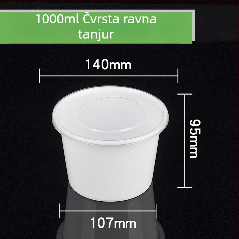 Plastična jednokratna okrugla kutija za ručak i zdjela za juhu, debeli dizajn