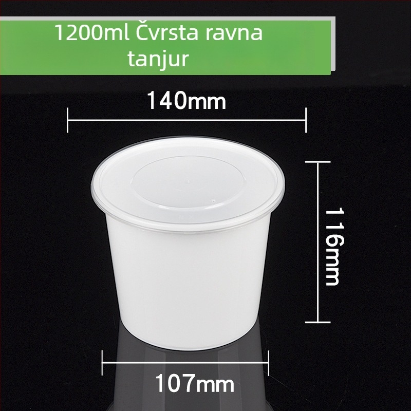 Plastična jednokratna okrugla kutija za ručak i zdjela za juhu, debeli dizajn