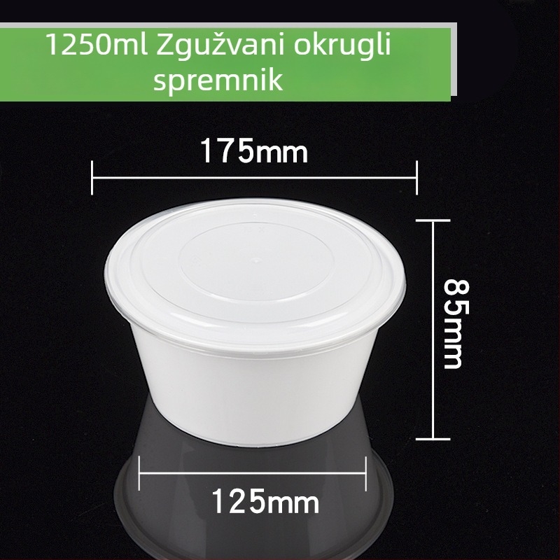 Plastična jednokratna okrugla kutija za ručak i zdjela za juhu, debeli dizajn