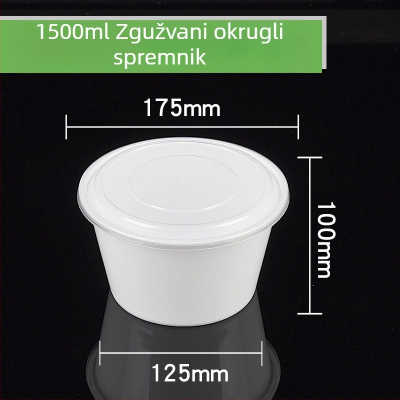 Plastična jednokratna okrugla kutija za ručak i zdjela za juhu, debeli dizajn