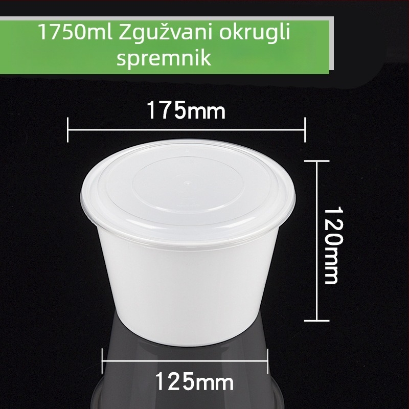 Plastična jednokratna okrugla kutija za ručak i zdjela za juhu, debeli dizajn