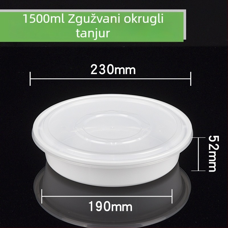 Plastična jednokratna okrugla kutija za ručak i zdjela za juhu, debeli dizajn