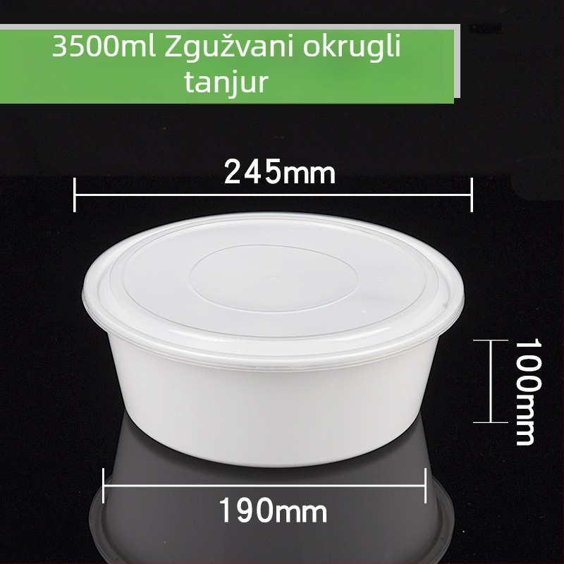Plastična jednokratna okrugla kutija za ručak i zdjela za juhu, debeli dizajn