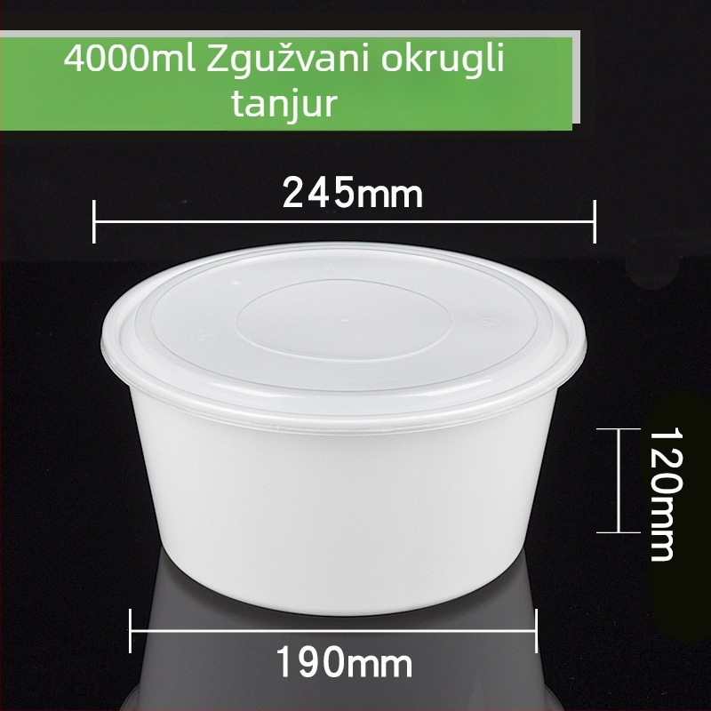 Plastična jednokratna okrugla kutija za ručak i zdjela za juhu, debeli dizajn